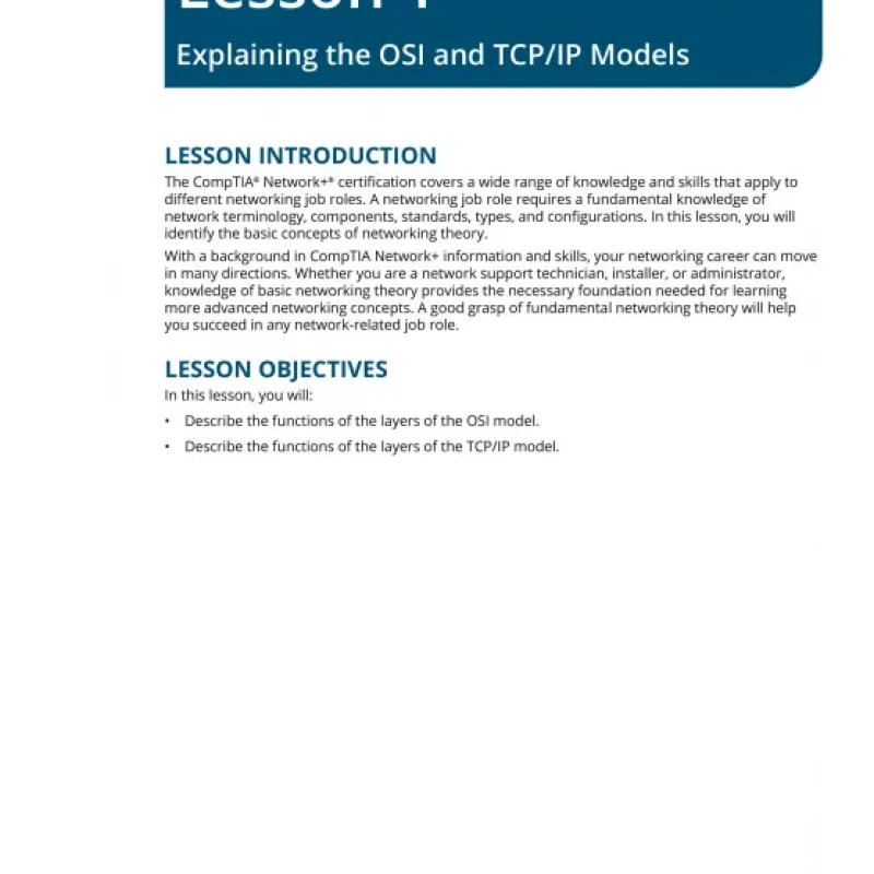 The Official CompTIA Network+ Student Guide 2019