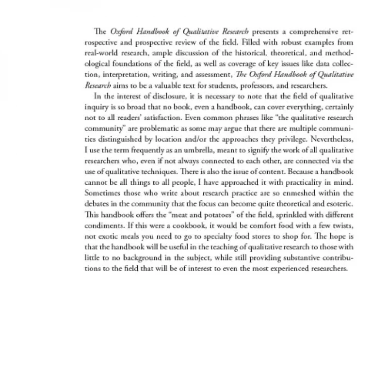 The Oxford Handbook of Qualitative Research