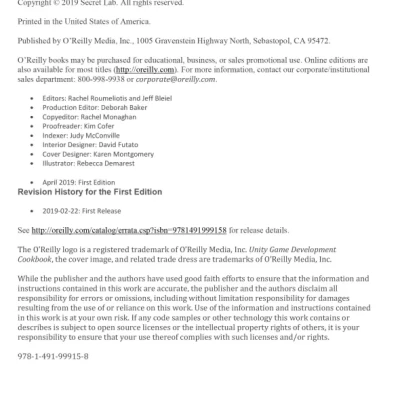 Unity Game Development Cookbook