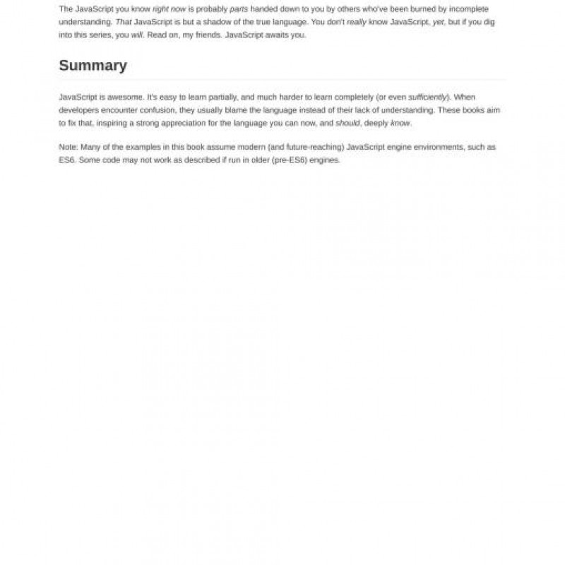 You Don't Know JS- Async & Performance