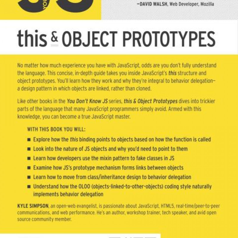 You Don't Know JS this & Object Prototypes
